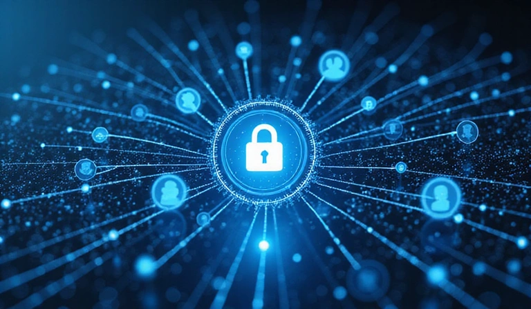 Data collection illustration, secure, privacy, digital